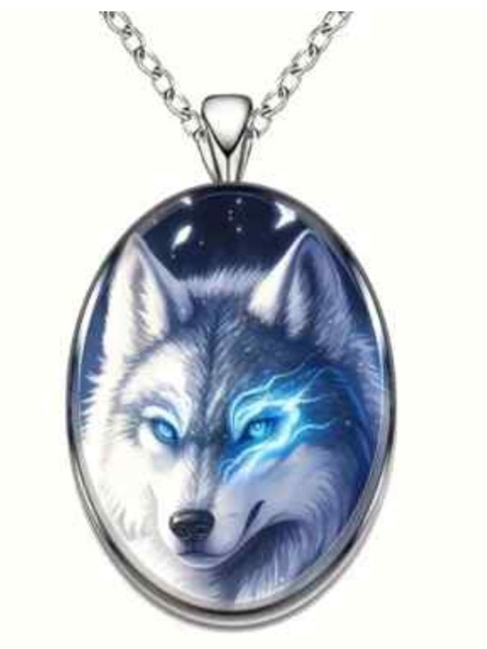 Blue Wolf Pendant Necklace - Women's Jewelry